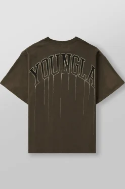 Shirts<Youngla W428-Drip Oversized Tee Black Wash|Brown Wash|Coconut Milk|Grape Wash