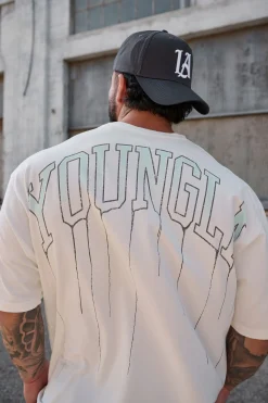 Shirts<Youngla W428-Drip Oversized Tee Black Wash|Brown Wash|Coconut Milk|Grape Wash