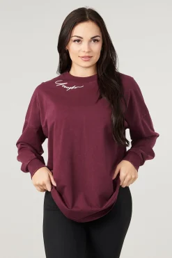 Tops<Youngla W432-Emblem Long Sleeve Tee Black|Bone|Brown|Burgundy