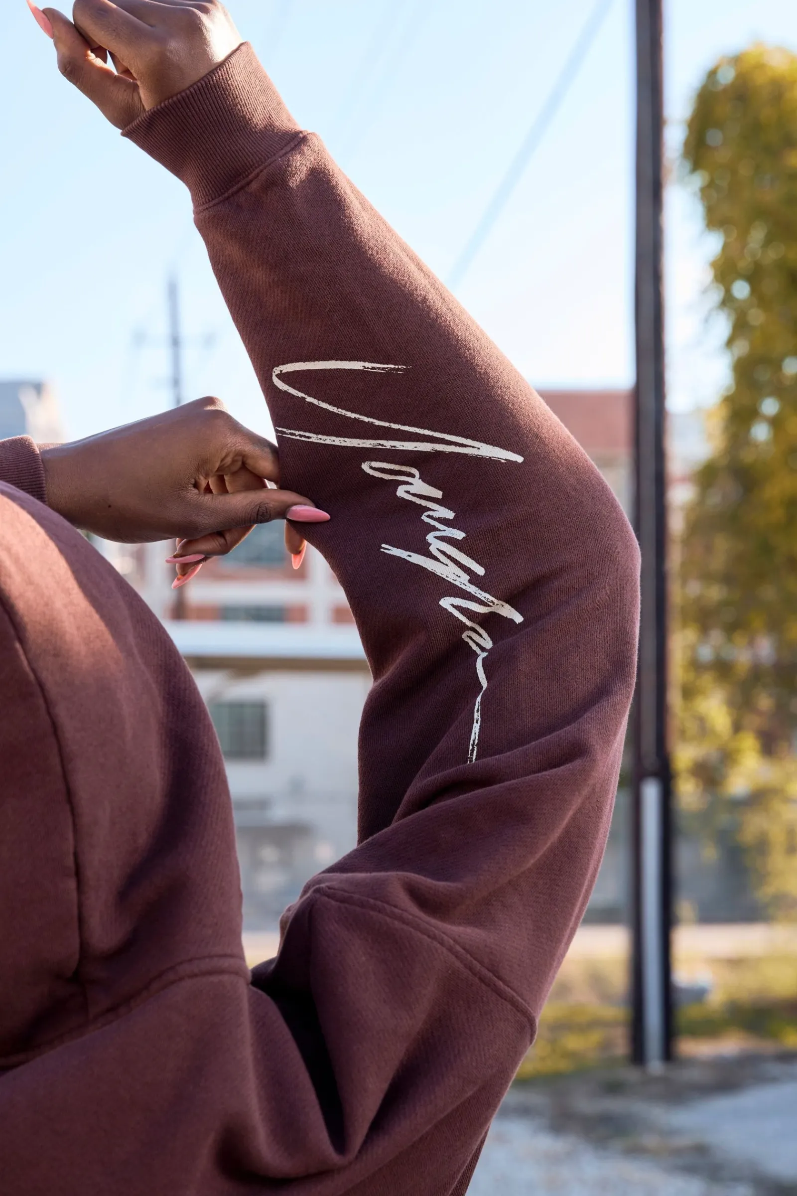 Outerwear<Youngla W519-Emblem Zip Up Hoodie Black|Bone|Brown|Crushed Mauve