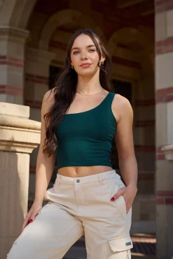 Tops<Youngla W313-Harmony Top Black|White|Brown|Emerald Green