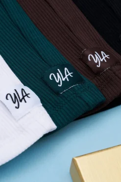 Tops<Youngla W313-Harmony Top Black|White|Brown|Emerald Green