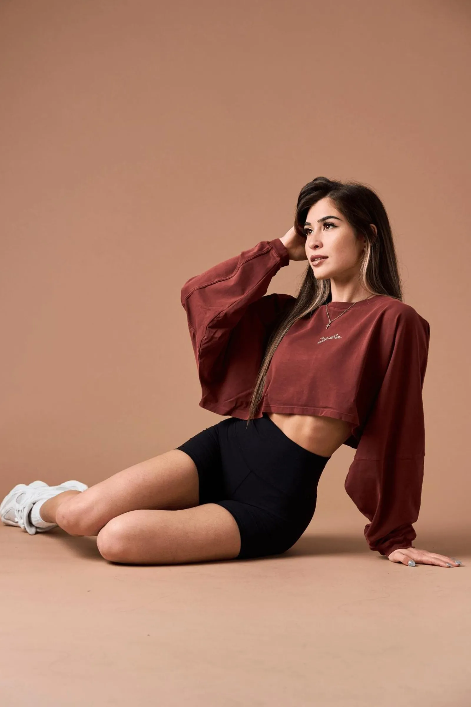 Tops<Youngla W434-Lazyday Longsleeve Top Black Wash|Burnt Orange Wash|Cream|Dark Brown Wash