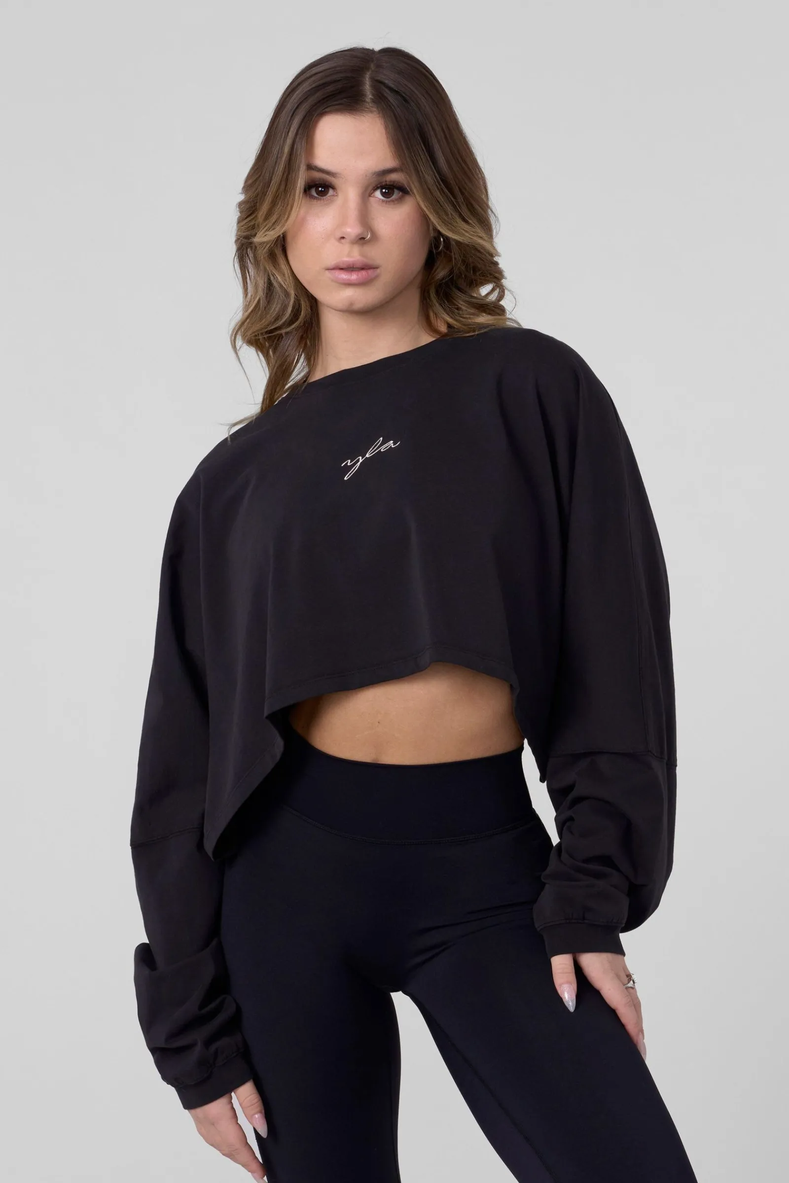 Tops<Youngla W434-Lazyday Longsleeve Top Black Wash|Burnt Orange Wash|Cream|Dark Brown Wash