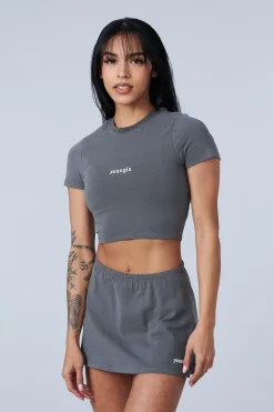 Tops<Youngla W442-Love Sets-Baby Tee Black|Beige|Grey|Lavender
