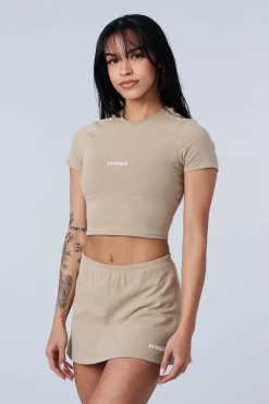 Tops<Youngla W442-Love Sets-Baby Tee Black|Beige|Grey|Lavender