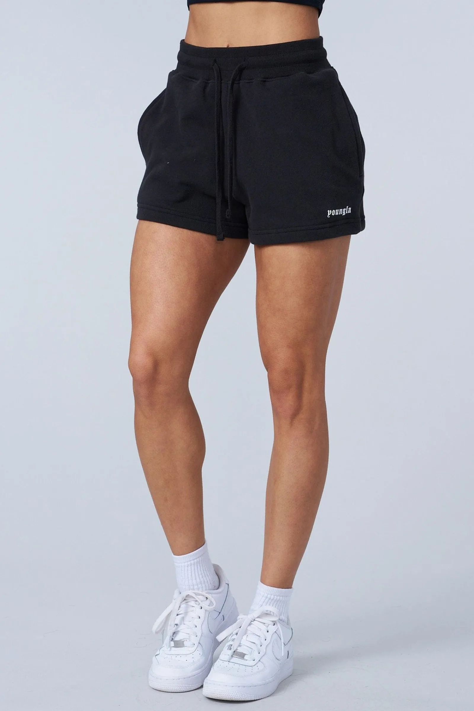 Shorts<Youngla W142-Love Sets-Terry Shorts Black Wash|Beige Wash|Grey Wash|Lavender Wash