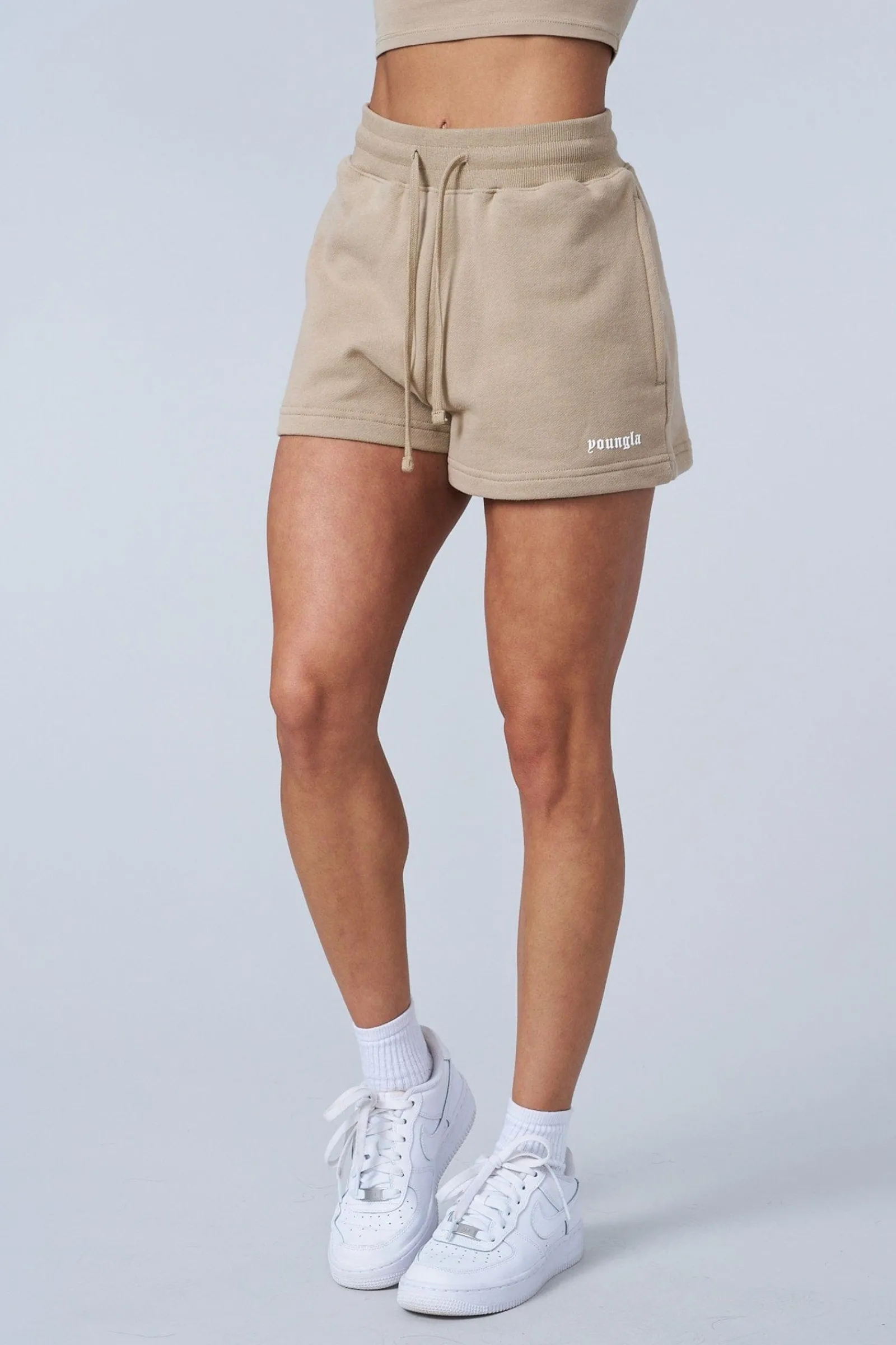 Shorts<Youngla W142-Love Sets-Terry Shorts Black Wash|Beige Wash|Grey Wash|Lavender Wash