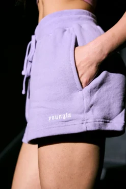 Shorts<Youngla W142-Love Sets-Terry Shorts Black Wash|Beige Wash|Grey Wash|Lavender Wash
