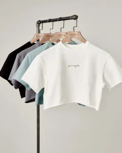 Tops<Youngla W426-Not So Basic Cropped Tee Slate|Nardo Grey|Coconut Milk|Black