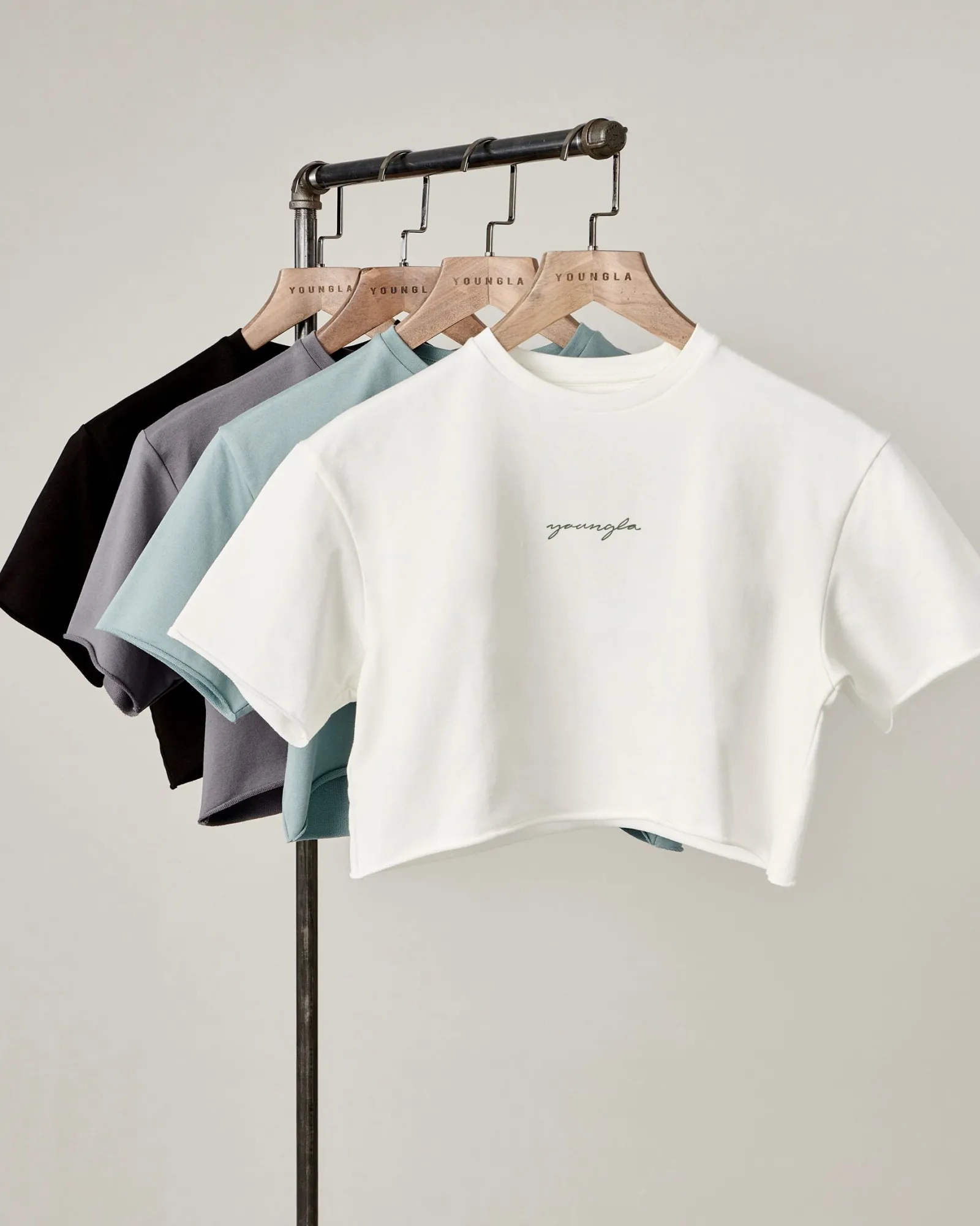 Tops<Youngla W426-Not So Basic Cropped Tee Slate|Nardo Grey|Coconut Milk|Black