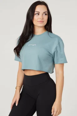 Tops<Youngla W426-Not So Basic Cropped Tee Slate|Nardo Grey|Coconut Milk|Black