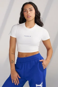 Tops<Youngla W435-Og Baby Tee Black|Olive Khaki|White/Blue|White/Green