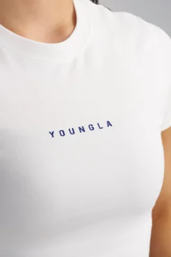 Tops<Youngla W435-Og Baby Tee Black|Olive Khaki|White/Blue|White/Green
