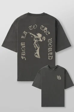 Shirts<Youngla 4096-Worldwide Excellence Tees Black|Brown|Dark Grey|Navy