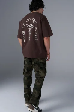 Shirts<Youngla 4096-Worldwide Excellence Tees Black|Brown|Dark Grey|Navy