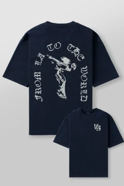 Shirts<Youngla 4096-Worldwide Excellence Tees Black|Brown|Dark Grey|Navy