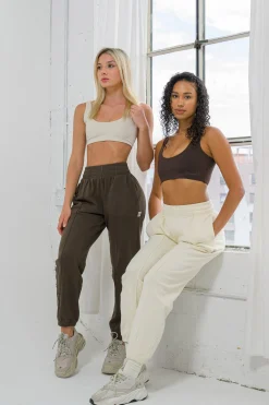 Joggers & Pants<Youngla W202-Script Joggers Brown Wash|Slate Wash|Black Wash|Cream Wash