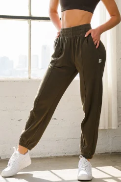 Joggers & Pants<Youngla W202-Script Joggers Brown Wash|Slate Wash|Black Wash|Cream Wash