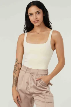 Tops<Youngla W307-Snatched Bodysuit Black|Ivory|Brown|Grape