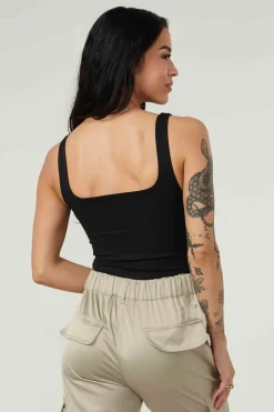 Tops<Youngla W307-Snatched Bodysuit Black|Ivory|Brown|Grape