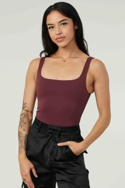Tops<Youngla W307-Snatched Bodysuit Black|Ivory|Brown|Grape