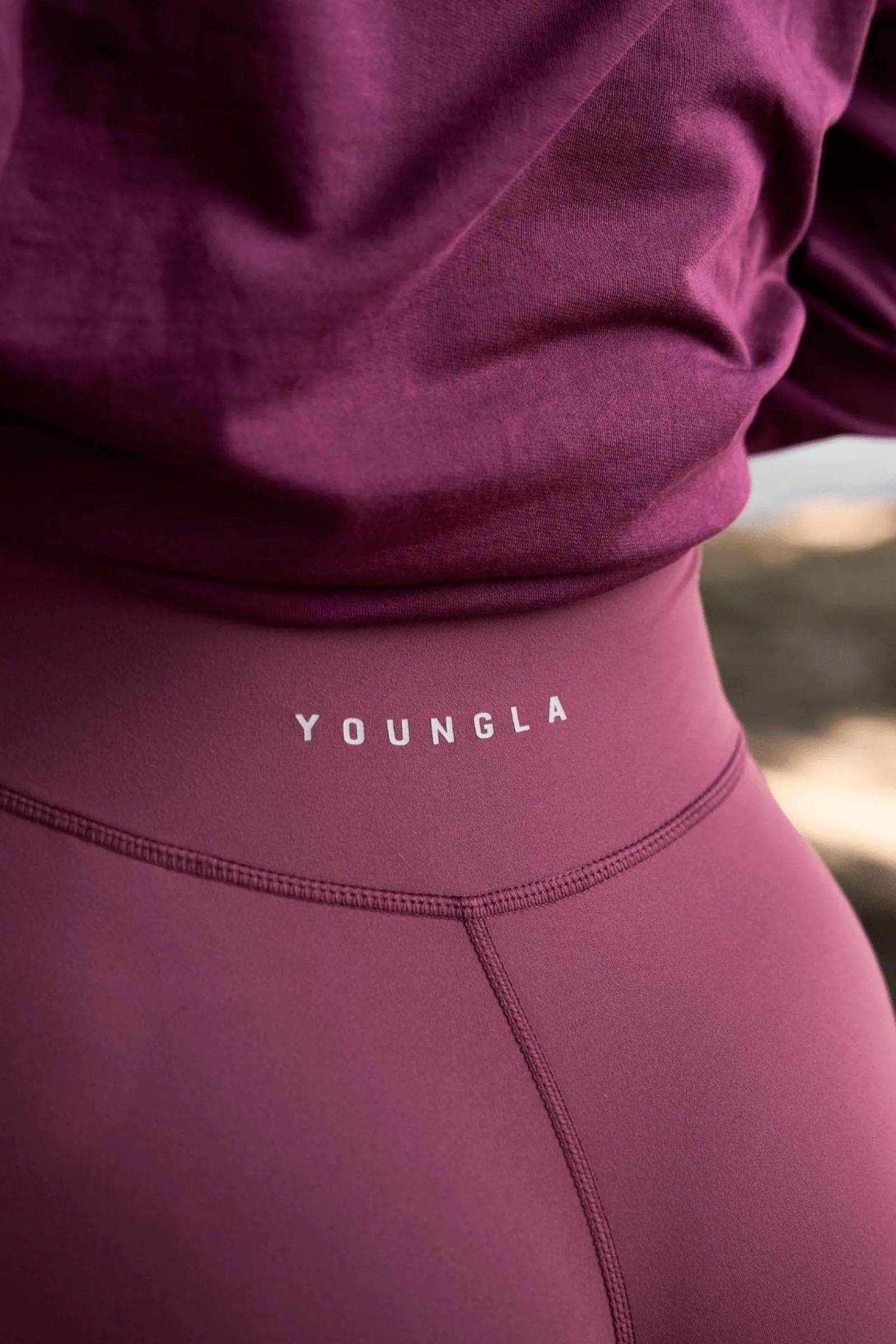 Leggings<Youngla W221-Staple Leggings Black|Dusty Sage|Grape|Milk Chocolate