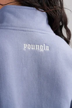 Outerwear<Youngla W525-Teddy Crop Quarter Zip Barely Beige|Black|Kashmir Blue|Moss Green