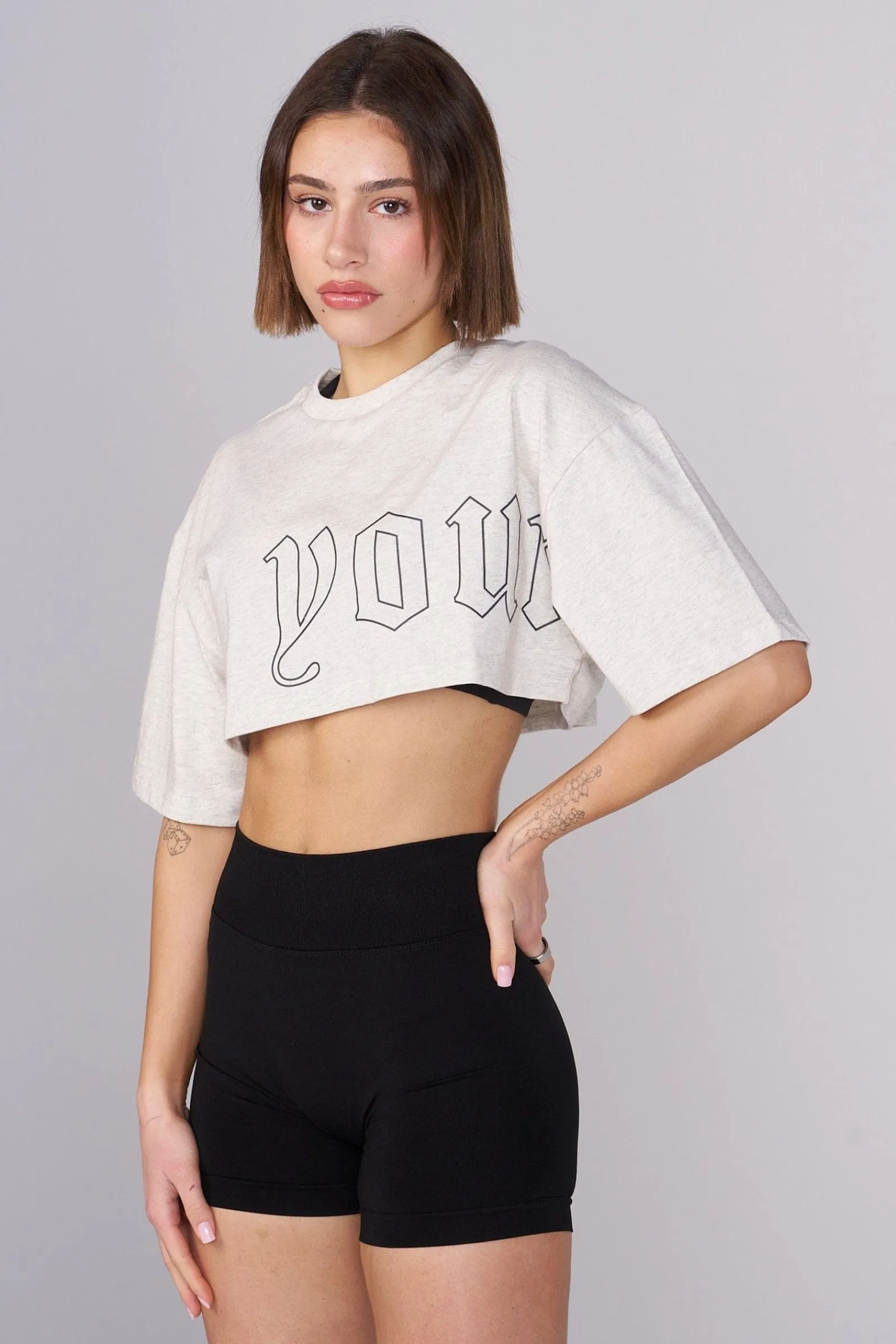 Tops<Youngla W436-Urban Crop Tee Raven|Eclipse|Moonstone|Forest Night