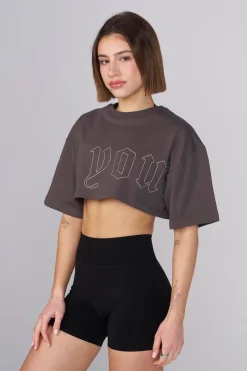 Tops<Youngla W436-Urban Crop Tee Raven|Eclipse|Moonstone|Forest Night