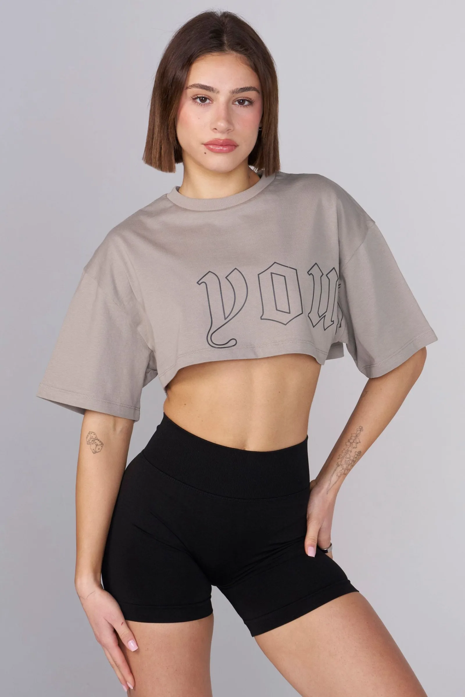 Tops<Youngla W436-Urban Crop Tee Raven|Eclipse|Moonstone|Forest Night