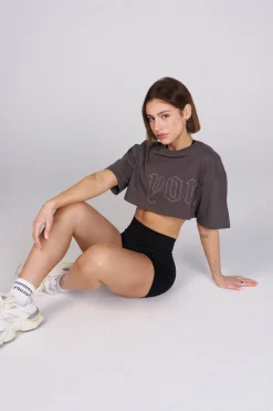 Tops<Youngla W436-Urban Crop Tee Raven|Eclipse|Moonstone|Forest Night
