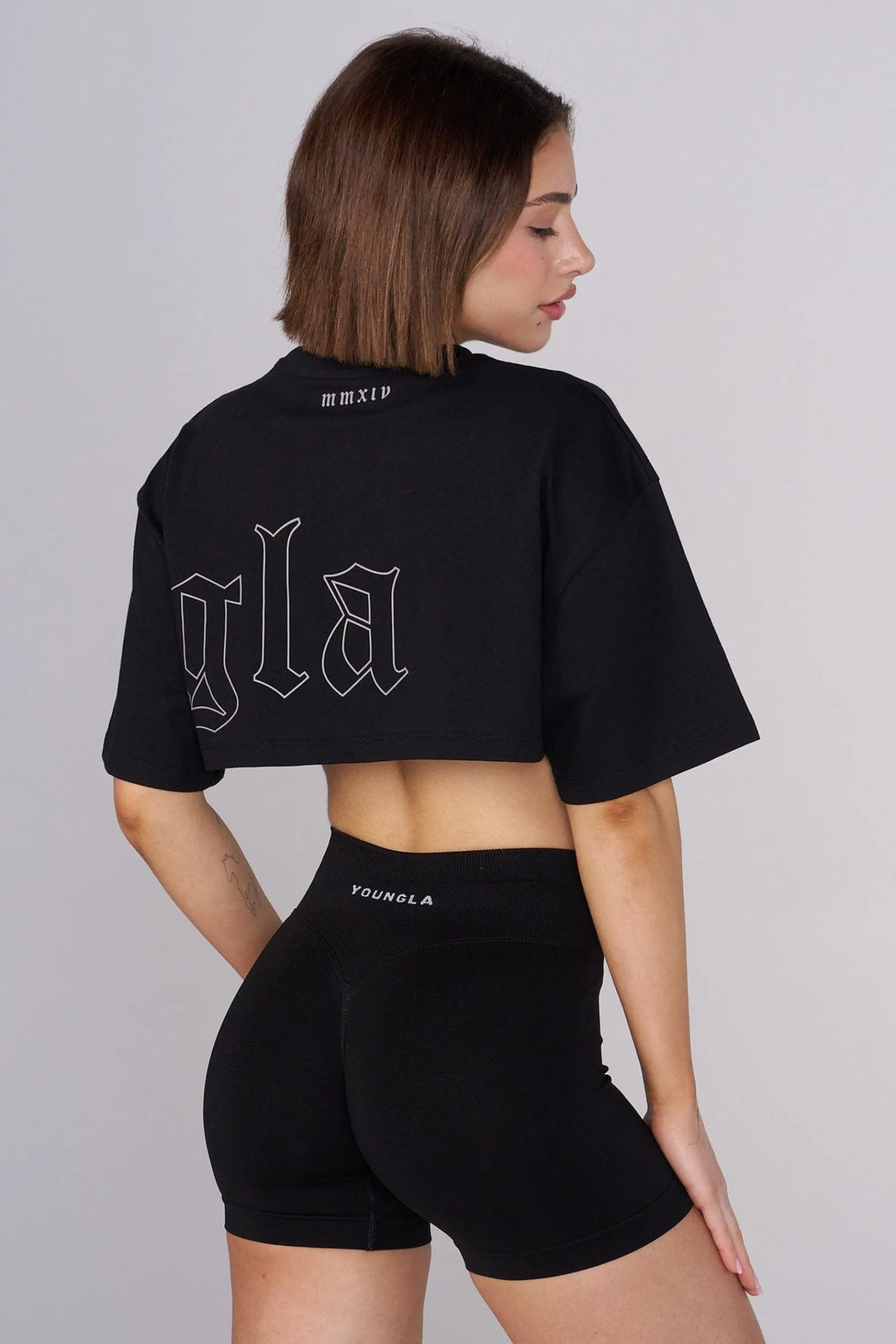 Tops<Youngla W436-Urban Crop Tee Raven|Eclipse|Moonstone|Forest Night