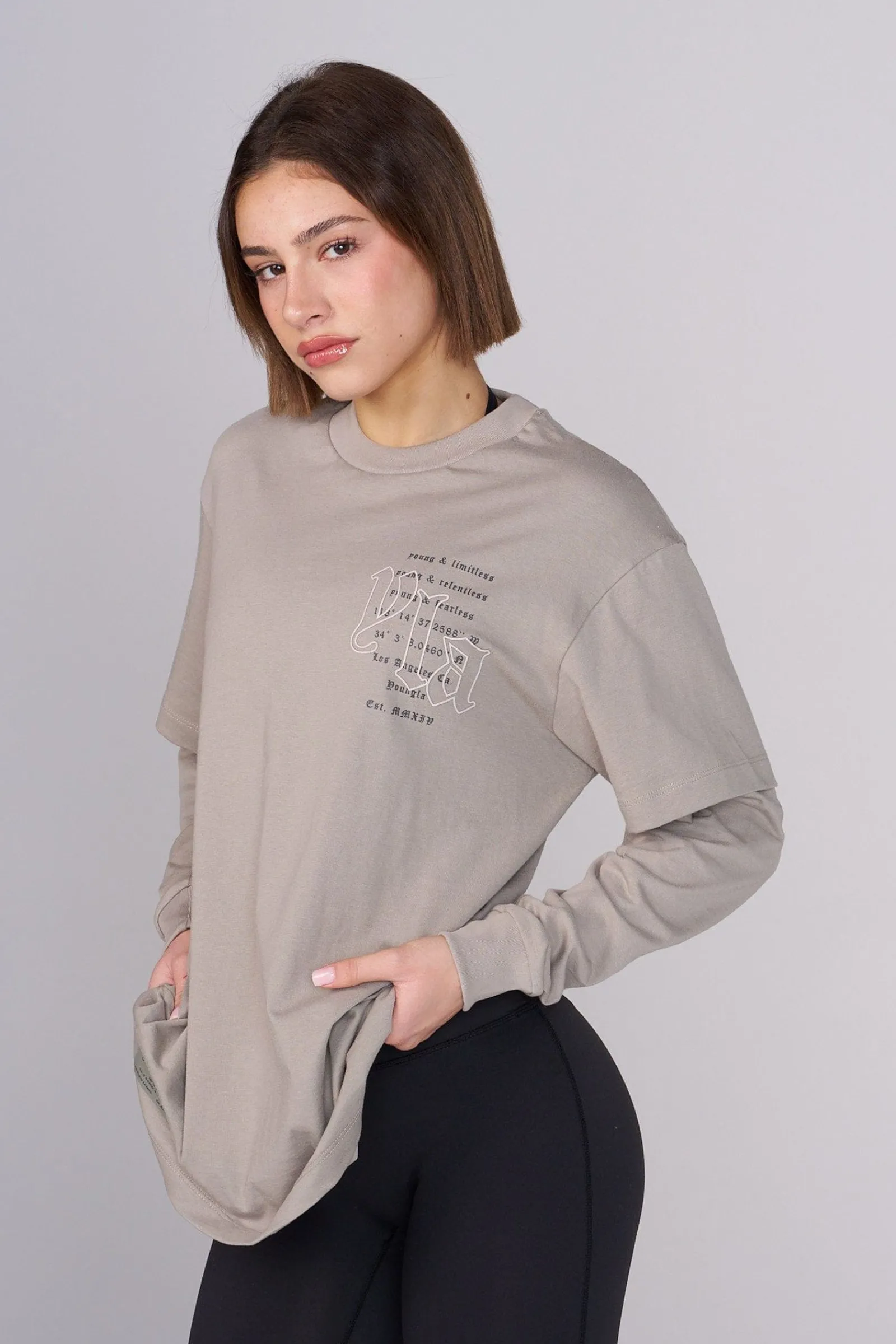 Tops<Youngla W437-Urban Layer Tee Eclipse|Marble|Moonstone|Rain Cloud