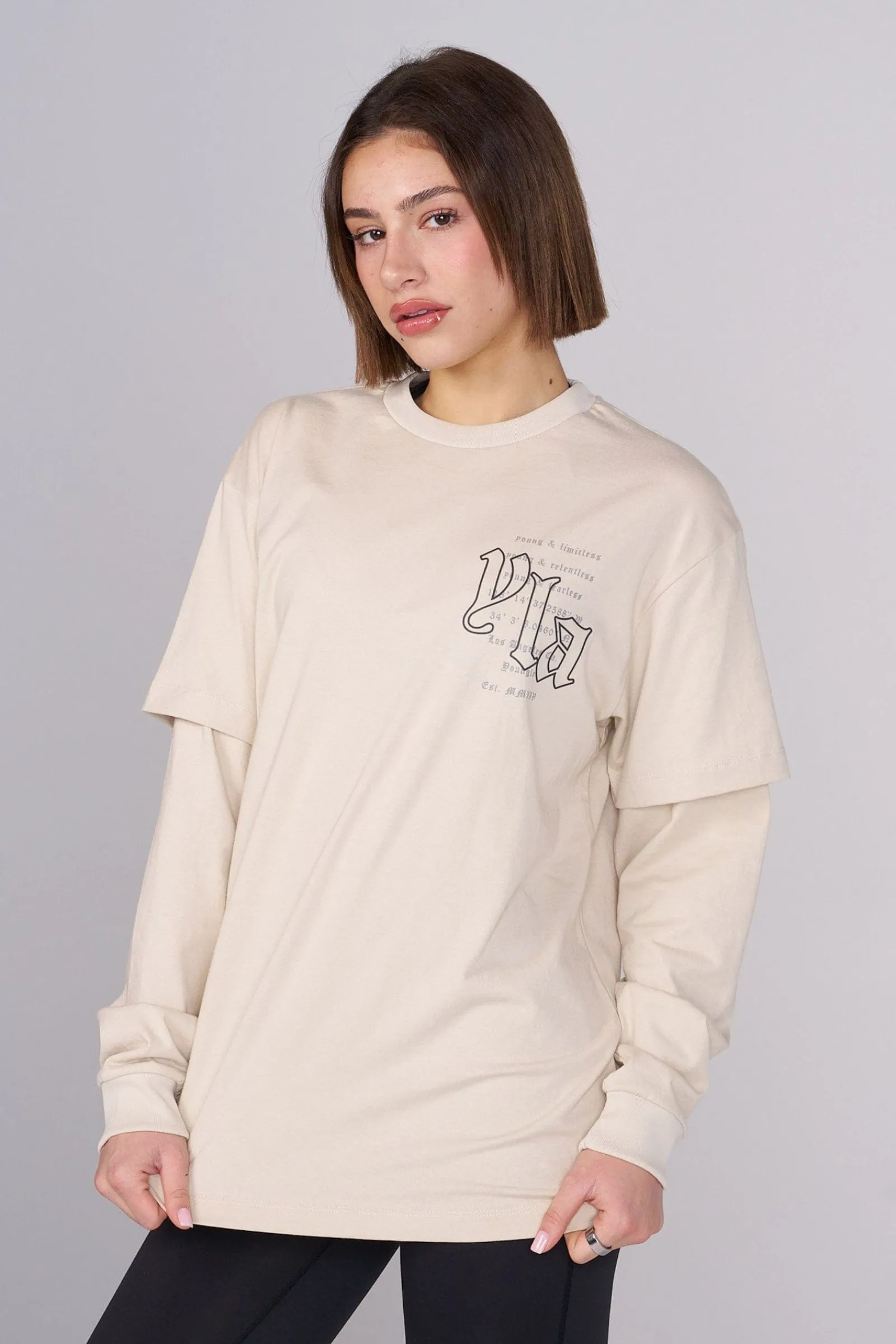 Tops<Youngla W437-Urban Layer Tee Eclipse|Marble|Moonstone|Rain Cloud