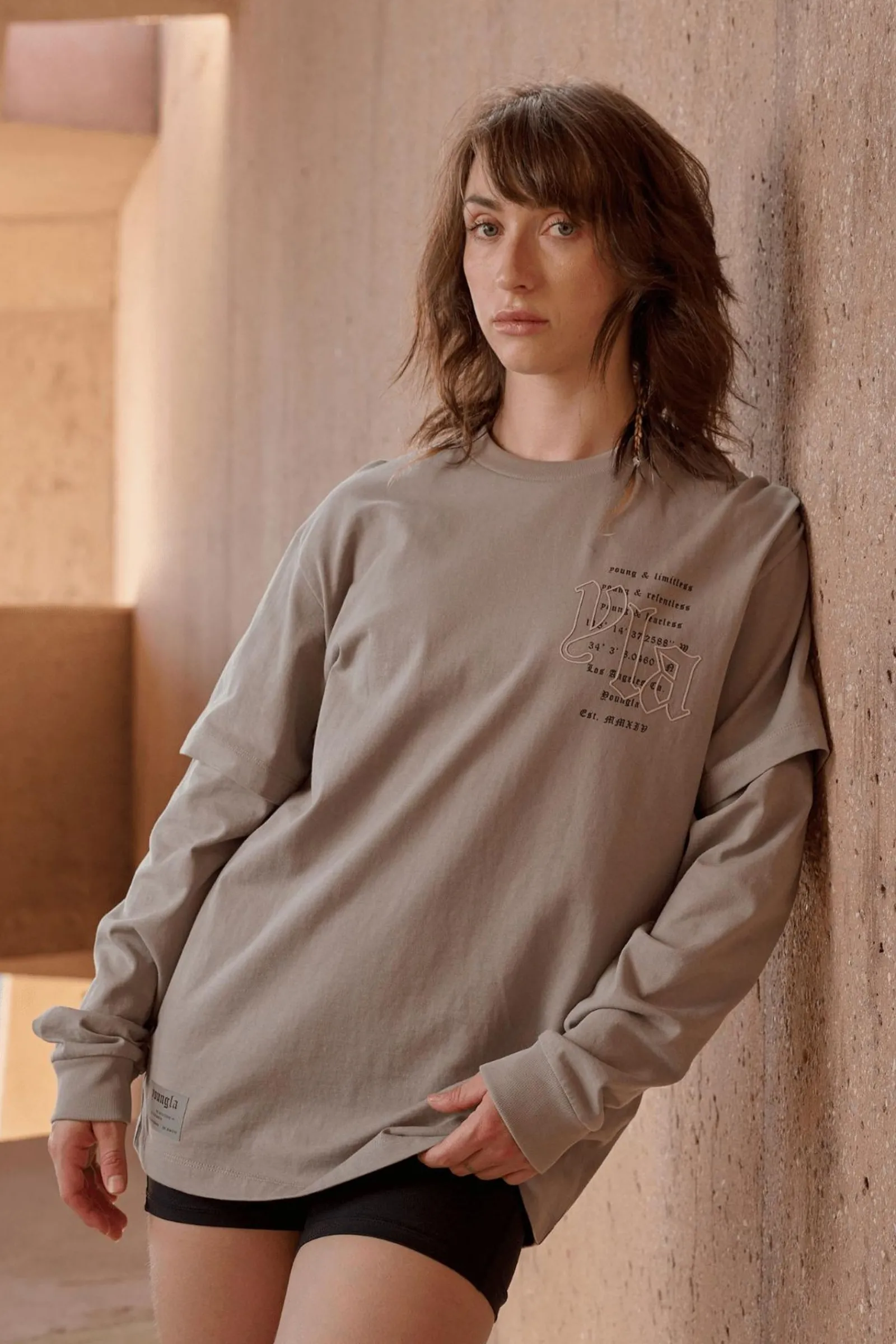 Tops<Youngla W437-Urban Layer Tee Eclipse|Marble|Moonstone|Rain Cloud