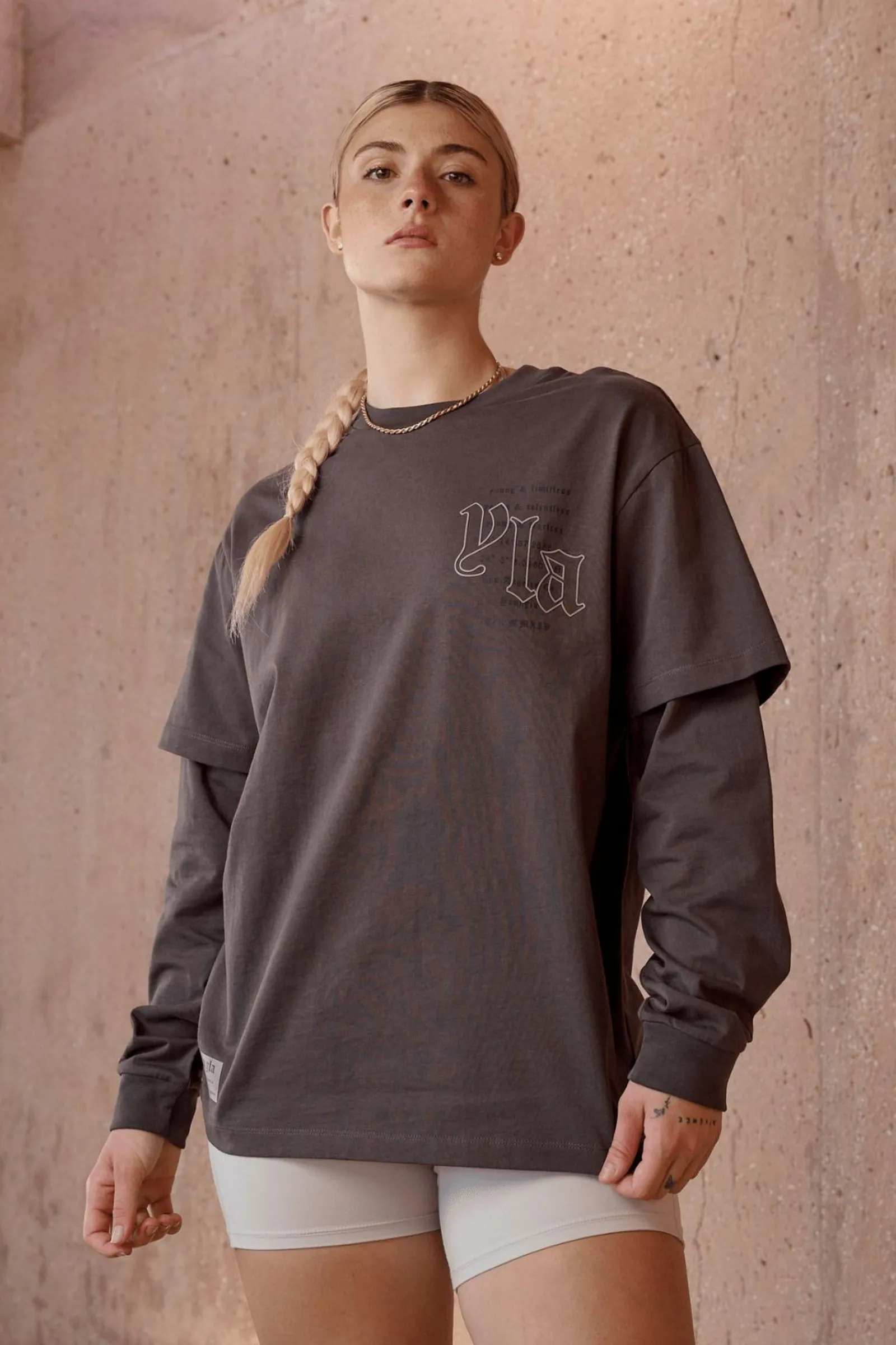 Tops<Youngla W437-Urban Layer Tee Eclipse|Marble|Moonstone|Rain Cloud