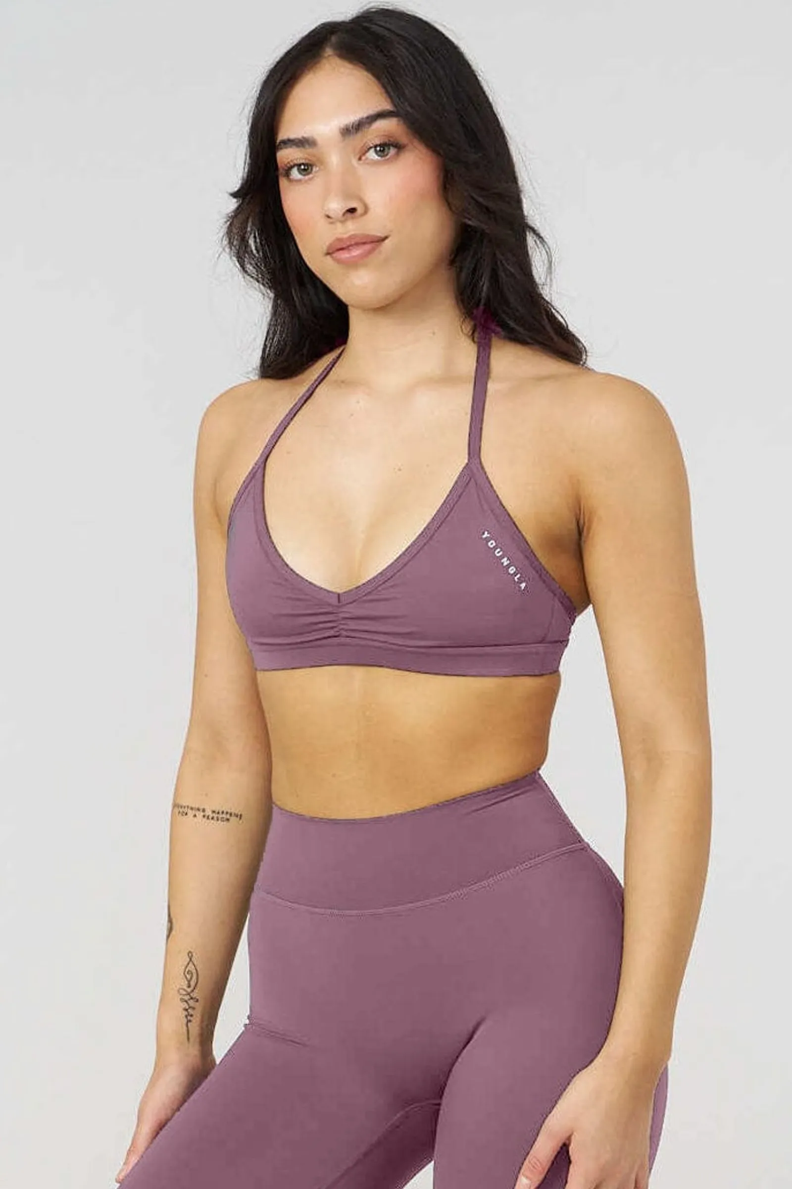 Bras<Youngla W335-Urban V-Neck Bra New Colors Black|Charcoal|Eggplant|Off-White