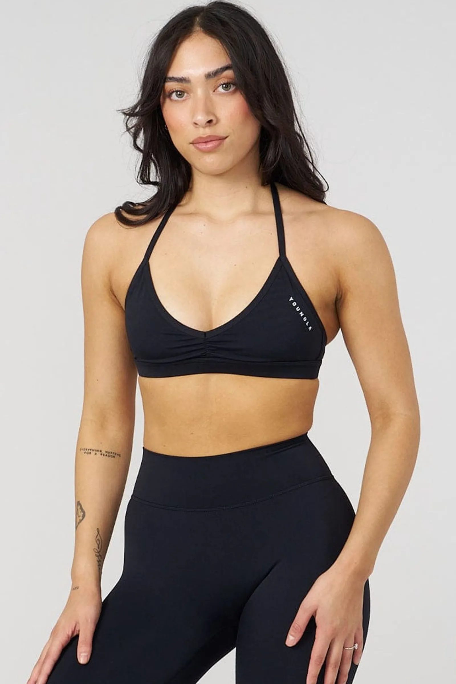 Bras<Youngla W335-Urban V-Neck Bra New Colors Black|Charcoal|Eggplant|Off-White